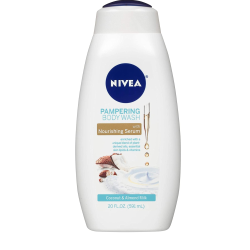 NIVEA Pampering and Almond Milk Body Wash - With Nourishing Serum Coconut 20 Fl Oz
