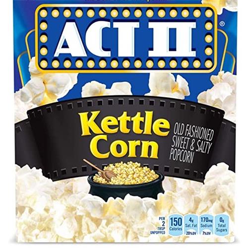Act 2 Popcorn Microwave Kettle Corn Single Pouch