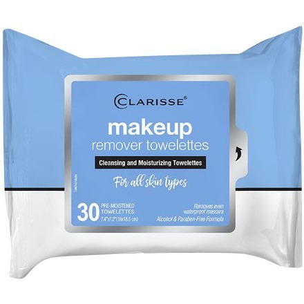 Clarisse Make Up Remover Cleansing And Moisturizing Towelettes, 30 Ea