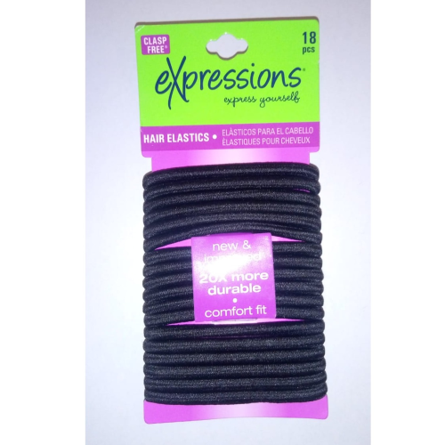 Expressions Clasp Free Round Elastic Hair Ties 18's