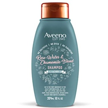 Aveeno Scalp Soothing Rose Water & Chamomile Blend Shampoo, 12 Ounce