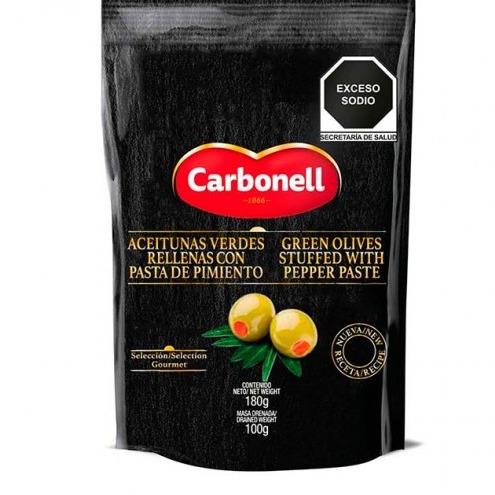 Carbonell Green Olives Stuffed With Pepper Paste 100g