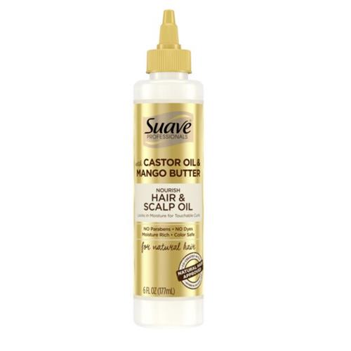 Suave Professionals Scalp and Hair Oil With Castor Oil & Mango Butter, 6 Fl. Oz