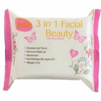Cherish 3 in 1 Facial Beauty Cleansing Wipes 25 Wipes