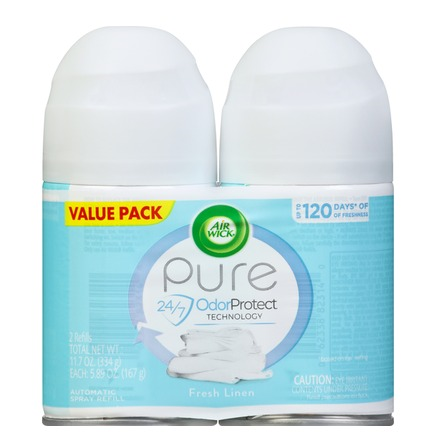 Air Wick Pure Freshmatic 2 ct, Fresh Linen , Odor Neutralization, Packaging May Vary