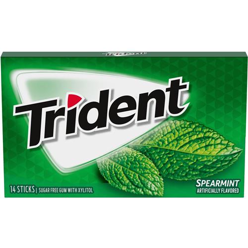 Trident Sugar Free Spearmint Chewing Gum, 14 Pcs