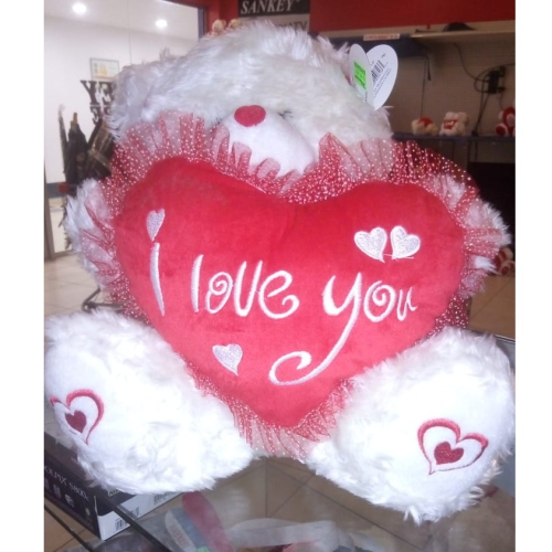 TEDDY BEAR WITH HEART 13"  (Singing)