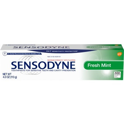 Sensodyne Toothpaste for Sensitive Teeth and Cavity Prevention, Maximum Strength 4oz
