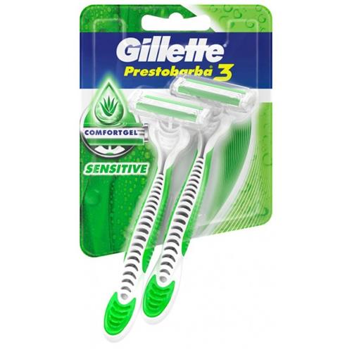 Gillette Prestobarba 3 Disposable Razor Sensitive Skin x 2