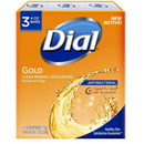 Dial Antibacterial Deodorant Gold Bar Soap 3x4oz.