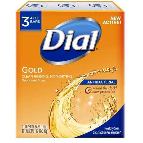 Dial Antibacterial Deodorant Gold Bar Soap 3x4oz.