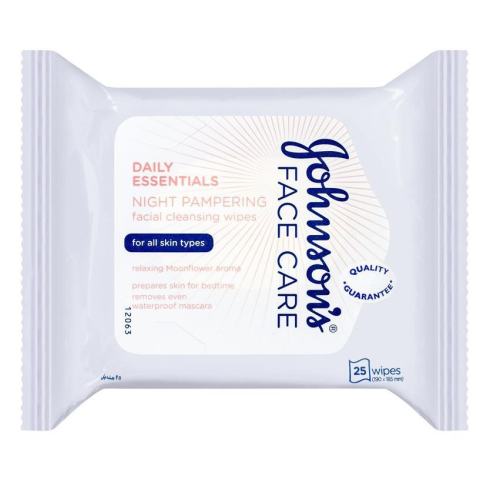 Johnson & Johnson Daily Essentials Night Pampering Facial 25 Cleansing Wipes