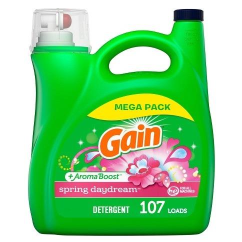 Gain + Aroma Boost Spring Daydream Scent HE Compatible Liquid Laundry Detergent 154 fl oz