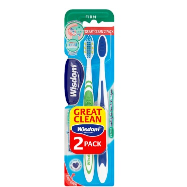 Wisdom Regular Fresh 2 Pack Toothbrush, Firm