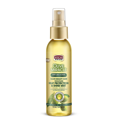 African Pride Olive Miracle Heat Protection & Hair Shine, 4 oz