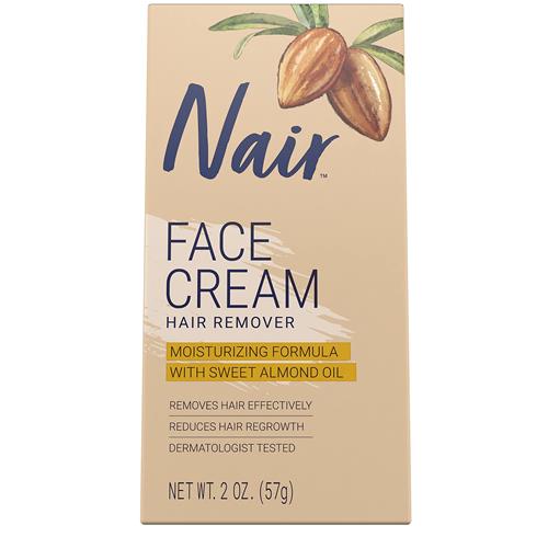 Nair Hair Remover Moisturizing Face Cream with Sweet Almond Oil 2 oz