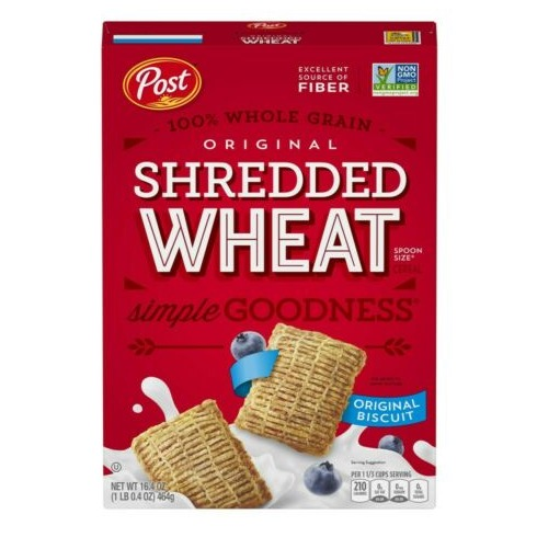 Post Shredded Wheat Breakfast, Original, 16.4 oz