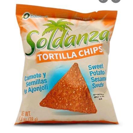 Soldanza Tortilla Chips, Sweet Potato & Sesame Seeds 38g