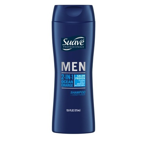 Suave Professionals Men 2-in-1 Shampoo + Conditioner, Ocean Charge 12.6 oz