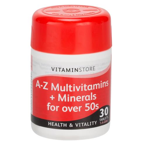 Vitamin Store Over 50 A-Z Multi Vitamins & Minerals, 30 Tablets