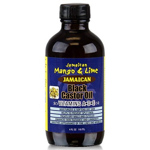 Jamaican Mango and Lime Black Castor Oil with Vitamins A D and E, 4 Oz