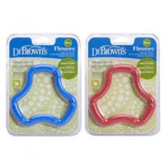 Dr. Brown's Flexees Textured Ergonomic Baby Teether, Designed by a Pediatric Dentist, 100% Silicone, BPA Free 3M+