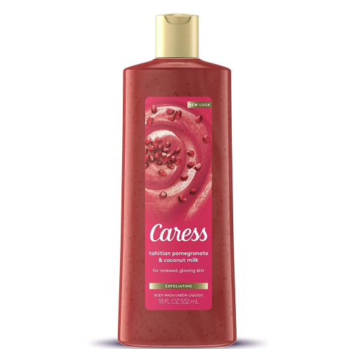 Caress Exfoliating Body Wash Tahitian Renewal  Pomegranate Seeds & Coconut Milk 18 oz