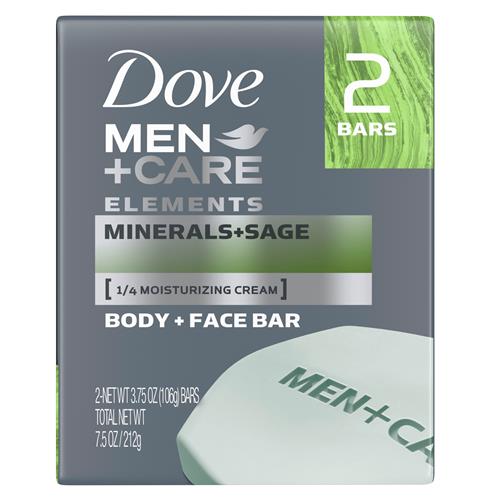 Dove Men+Care Body and Face Bar Minerals + Sage 3.75 oz 2 Bars
