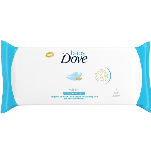 Dove Hypoallergenic Baby Wipes, Sensitive Moisture, Fragrance Free, 50 Count