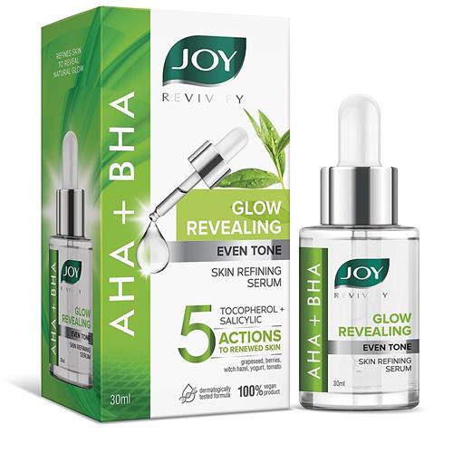 Joy Revivify AHA+BHA Glow Revealing Even Tone Skin Refining Serum | Face Serum for Glowing Skin 30 ml