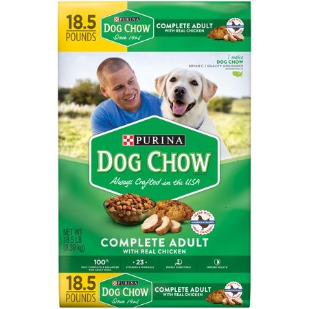 Purina Dog Chow Dry Dog Food, Complete Adult With Real Chicken, 18.5 lb. Bag