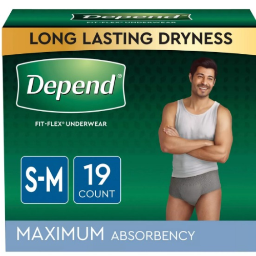 Depend FIT-FLEX Incontinence Underwear for Men - Maximum Absorbency - Gray