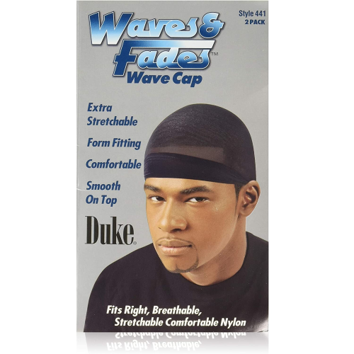 Duke Waves & Fades Wave Cap, Black, 2 Count
