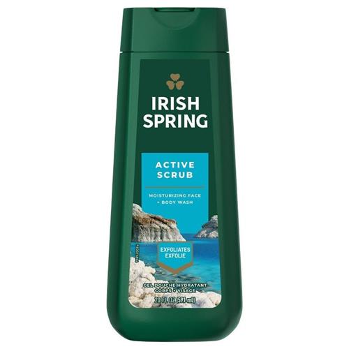 Irish Spring Exfoliating Men's Body Wash, Deep Action Exfoliating Body Wash, 20 oz