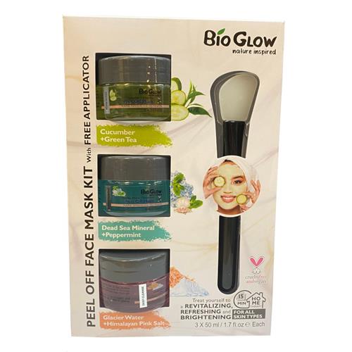 Bio Glow 3pc Peel Off Face Mask Kit with Free Applicator