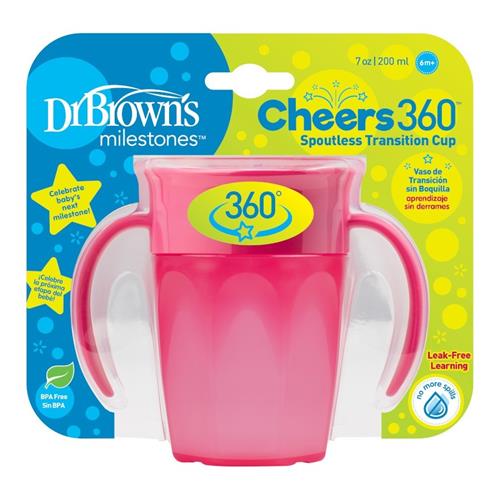 Dr. Brown’s Milestones With Lid Cheers 360 Cups with Handles for Toddlers 200ML