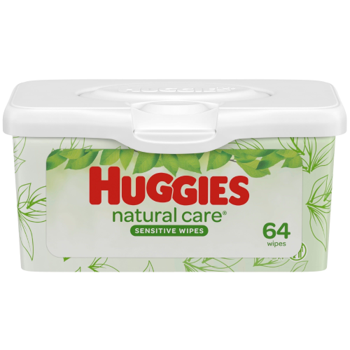 Huggies Natural Care Aloe Baby Wipes, 1 Tub (64 Total Wipes)