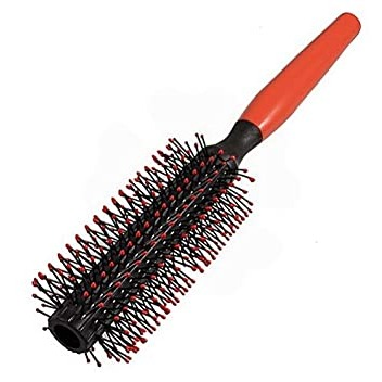 Hair Styling Brush, Curly Hair, Round Bristles, Red