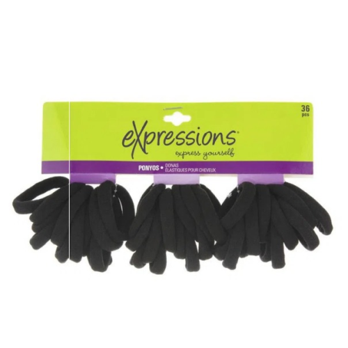 Expressions Black 30Pieces Hair Elastics