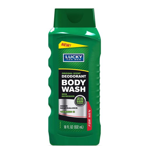 Lucky Super Gentle Men's Green Deodorant Body Wash, 18 Fluid Ounce