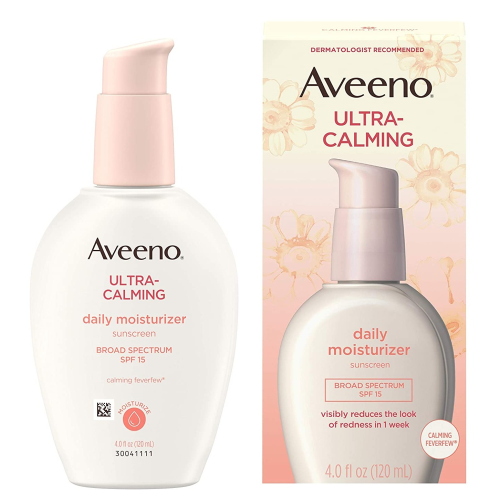 Aveeno Ultra-Calming Facial Moisturizer with Calming Feverfew, Soothing, SPF 15, 4 fl oz