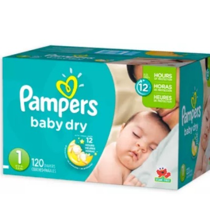Pampers Baby Dry Diapers Size 1-120 Count