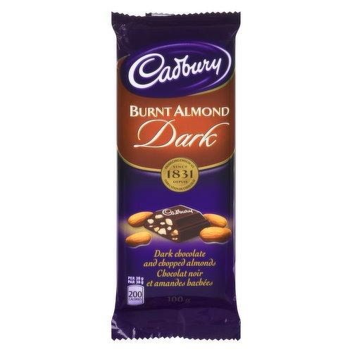 Cadbury Burnt Almond Dark Chocolate 100g