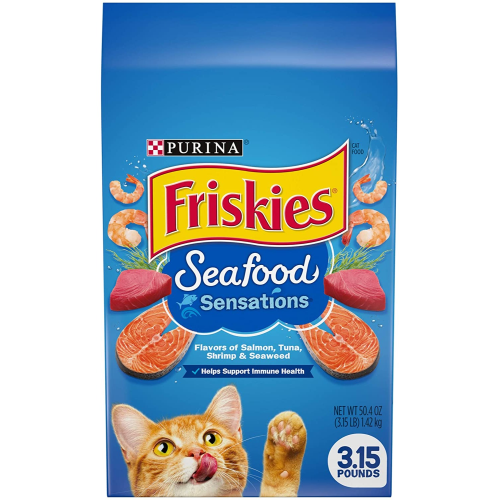 Purina Friskies Dry Cat Food, Seafood Sensations -3.15Lb