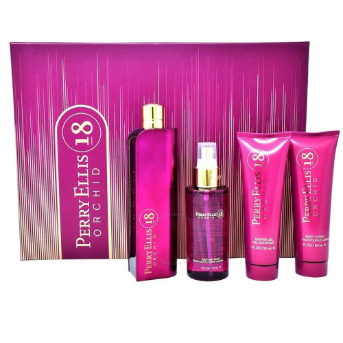 Perry Ellis Fragrances Perry Ellis 18 Orchid for Women - 4-Piece Gift Set, 3.4 fl oz