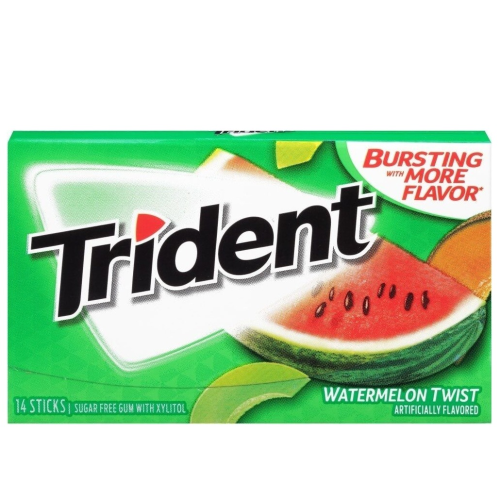 Trident Sugar Free Watermelon Twist Chewing Gum, 14 Pcs