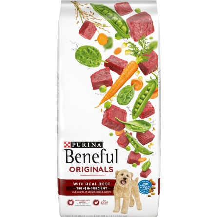 Purina Beneful Originals With Farm-Raised Beef, Real Meat Dog Food, 6.3 lb. Bag