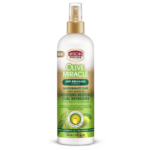 African Pride Olive Miracle 7-in-1 Hair Moisture Restore to Restore Hair Moisture, 12 oz