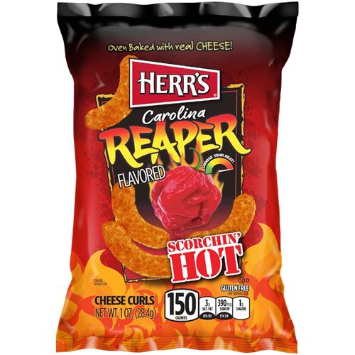 Herr's Carolina Reaper Extra Hot Cheese Curls 28g