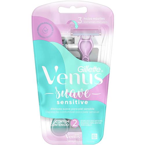 Gillette Venus Suave Sensitive Disposable Shaver - 2 Units